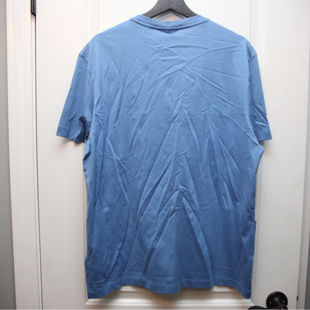 Lacoste Men's Blue and Beige Striped Tee NWT - Picture 5 of 5